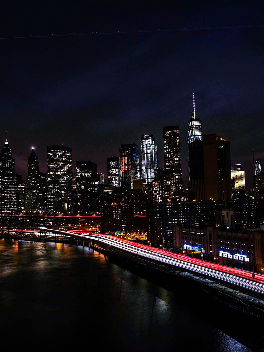 New York City , Night, Cityscape, City lights, Timelapse, World, Night Time Skyline HD phone wallpaper