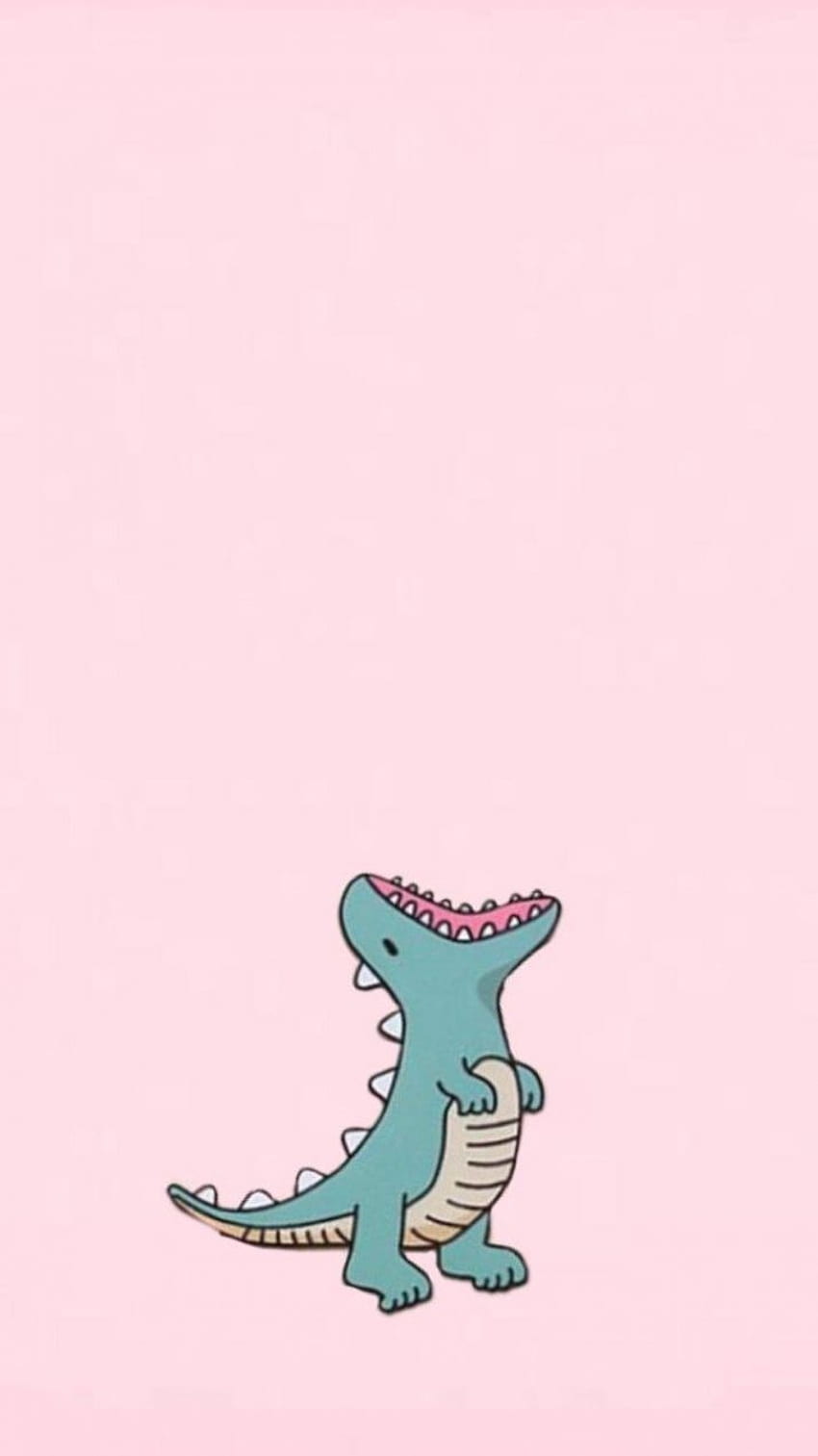 Cute Dinosaur, Cute Pink Dinosaur HD phone wallpaper