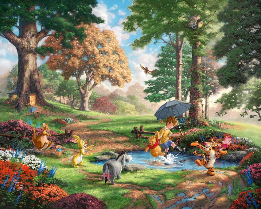 Winnie Pooh - Thomas Kinkade Disney Winnie Pooh fondo de pantalla