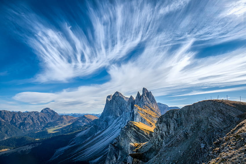 自然, 山, 雲, イタリア, 岩, ドロミテ 高画質の壁紙