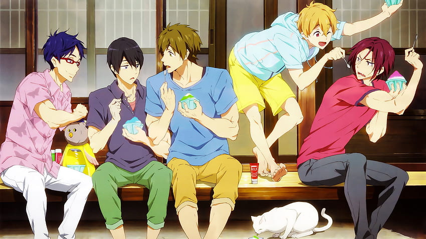 Group, Haruka, Hazuki, Makoto, Matsuoka, Megane - Cute Anime Boy Tickle - & Background , Anime Boys Group HD wallpaper