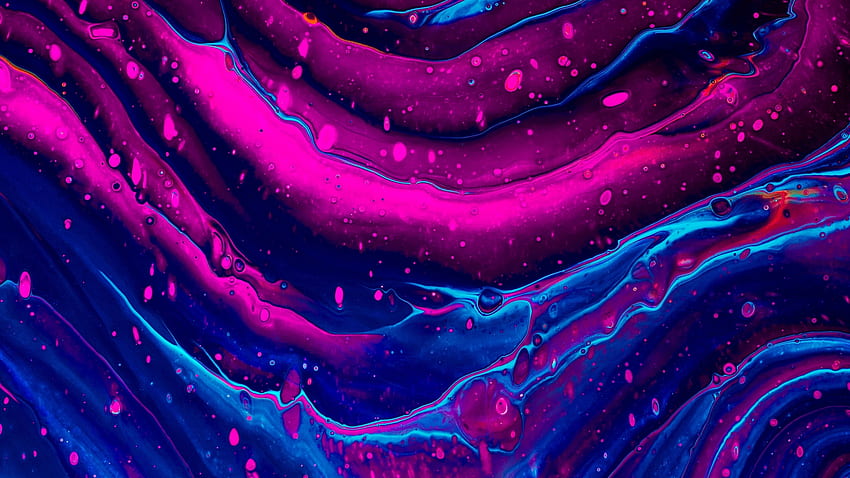 Fluxo líquido, abstrato, arte rosa-azul papel de parede HD