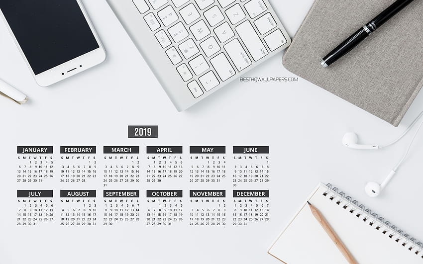 Gray Business Calendar 2019, , business HD wallpaper