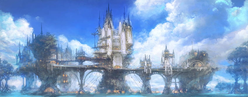 Воден цикъл с двоен екран - Final Fantasy 14 City - - teahub.io, вода с двоен монитор HD тапет