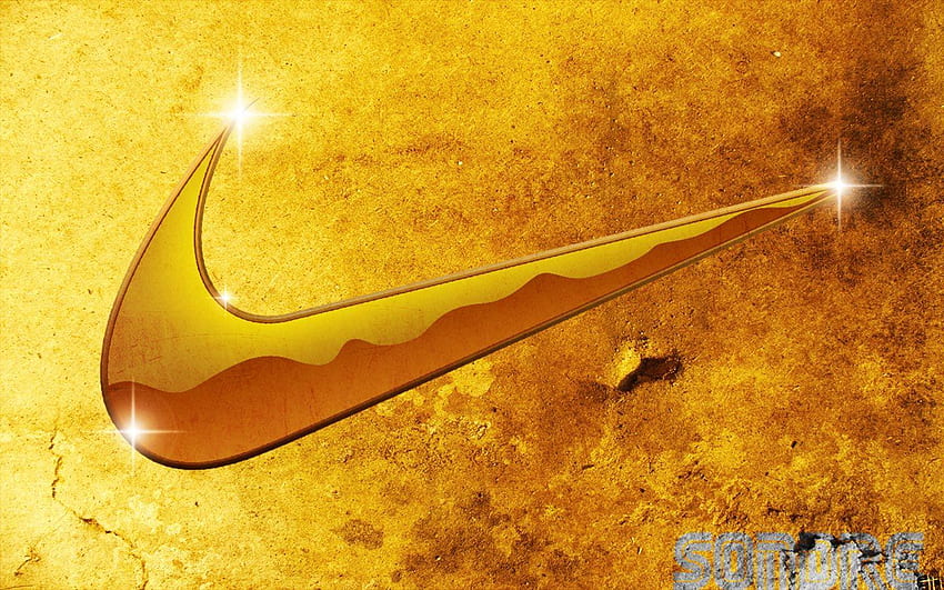 Gold Nike, Cool Gold HD wallpaper