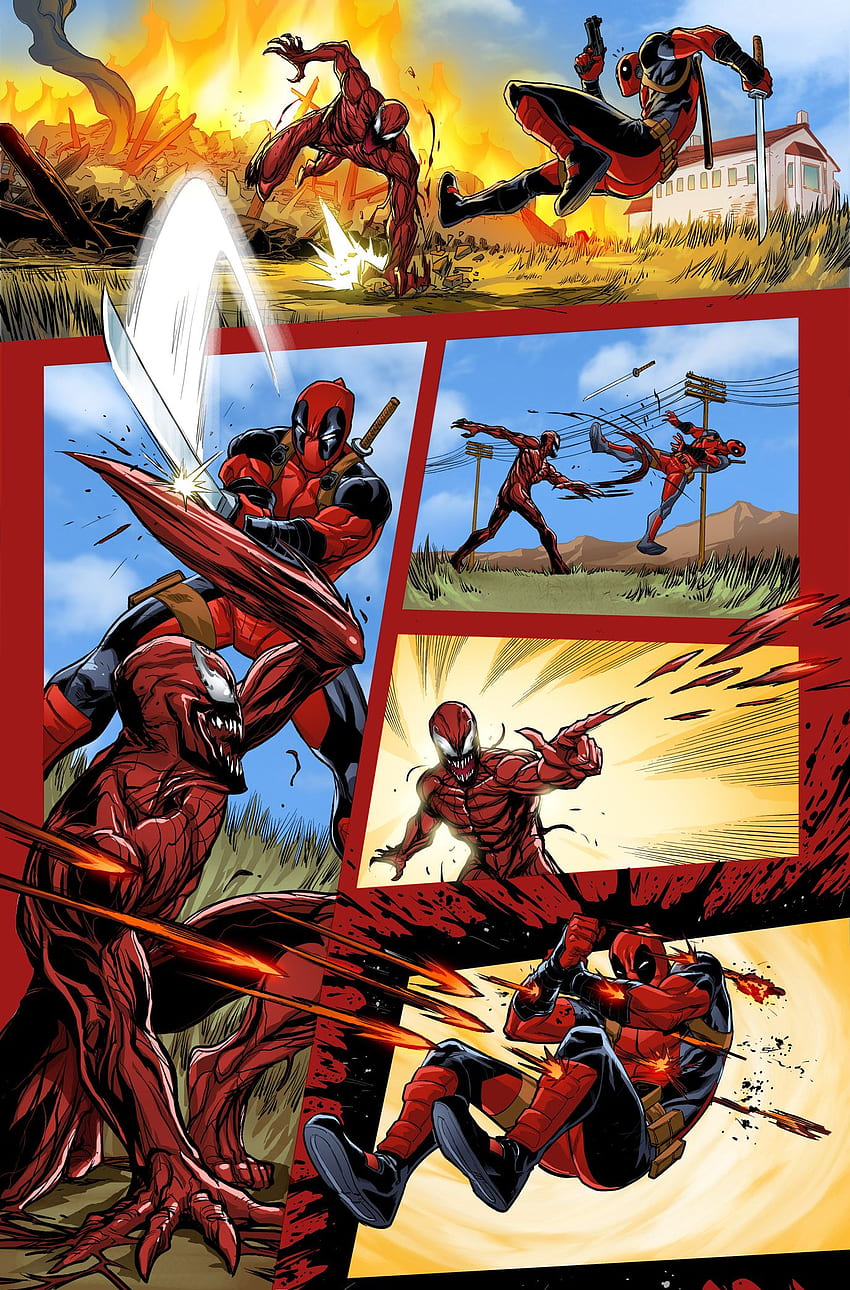 Deadpool Vs. Carnage Comic HD phone wallpaper