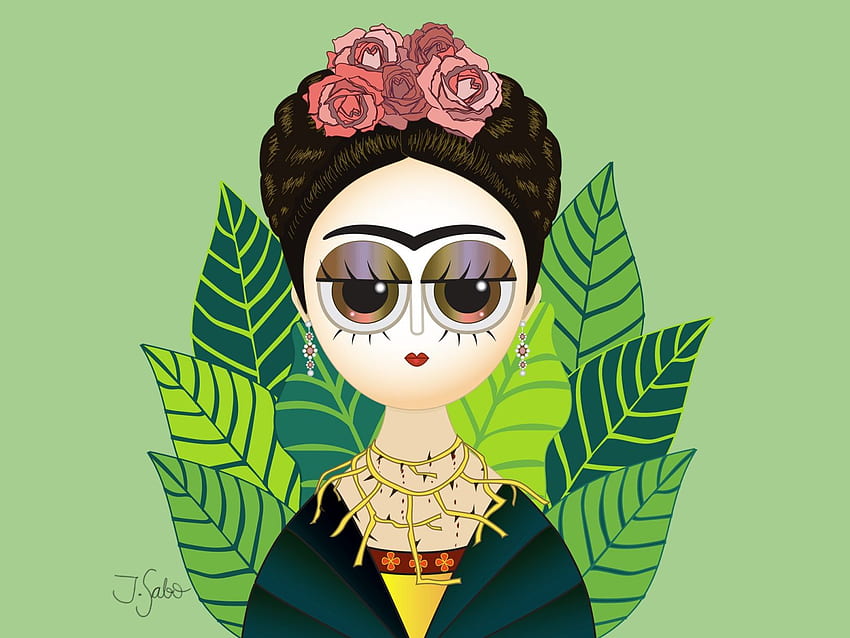 Lovely Frida by Jarmila Sabo on Dribbble, Frida Kahlo Cartoon HD wallpaper