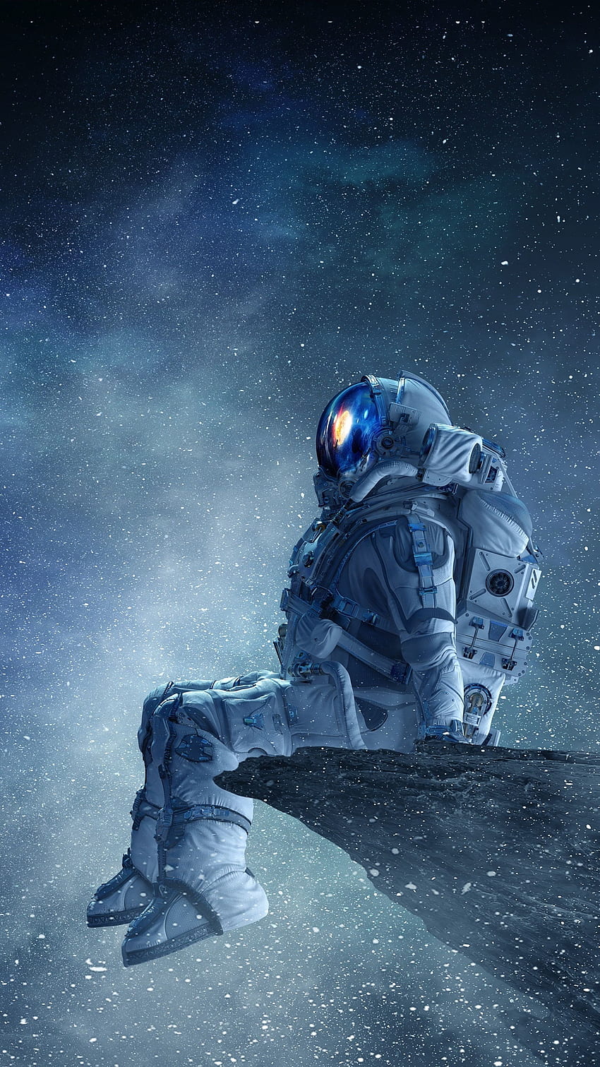 Cool Space Astronaut นักบินอวกาศลอยอยู่ในอวกาศ วอลล์เปเปอร์โทรศัพท์ HD