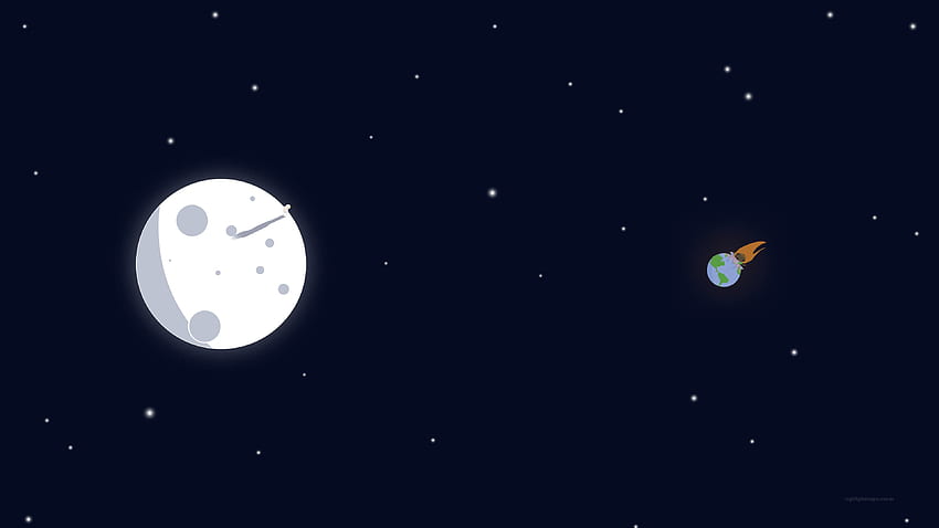 Arte minimalista de la luna y la tierra del espacio, minimalista fondo de pantalla