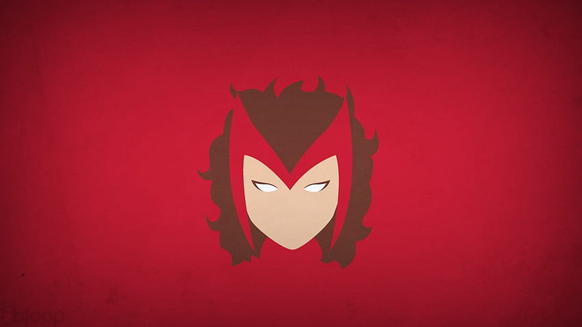 illustration, minimalism, red, logo, red background, superhero, Marvel Comics, Scarlet Witch, Blo0p, computer , font, organ. Mocah, Scarlet Witch Cartoon HD wallpaper