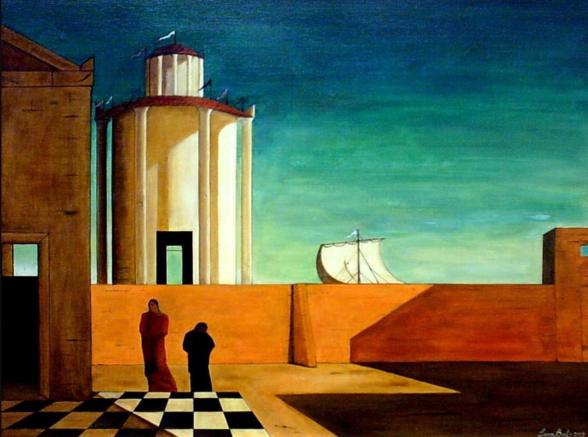DE CHIRICO. ICH LIEBE MEINEN ARCHITEKT, Giorgio de Chirico HD-Hintergrundbild
