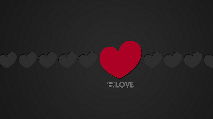 One my love, black, love, wall, romantic, heart, grafic HD wallpaper