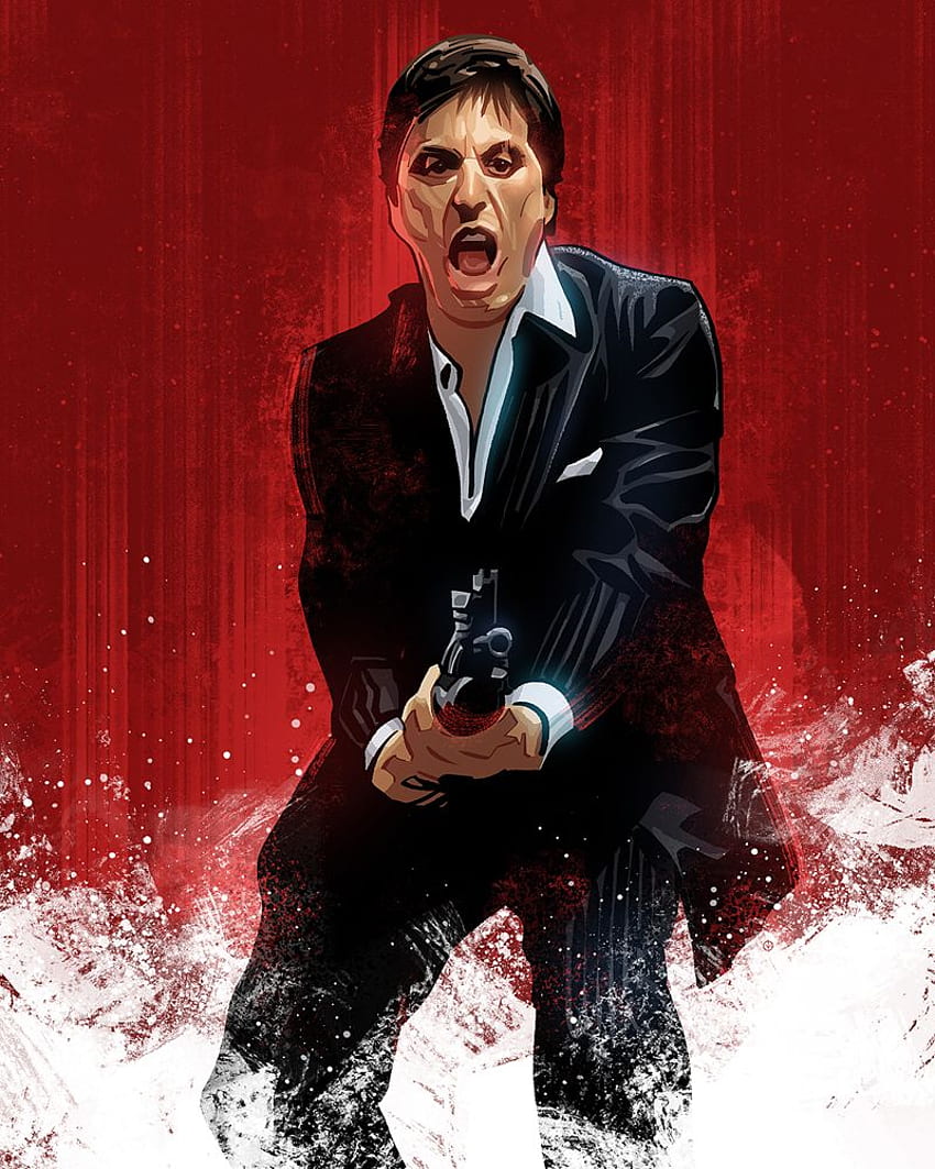 Człowiek z blizną. Plakat Scarface, Scarface, film Scarface, Scarface Painting Tapeta na telefon HD
