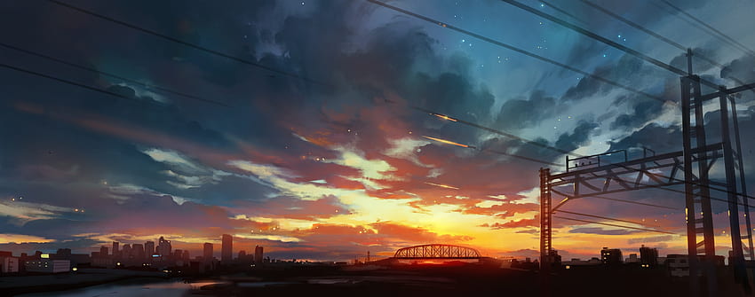 Anime Sunset Art, 일본 애니메이션, 일몰, CGm, 예술 HD 월페이퍼 | Pxfuel