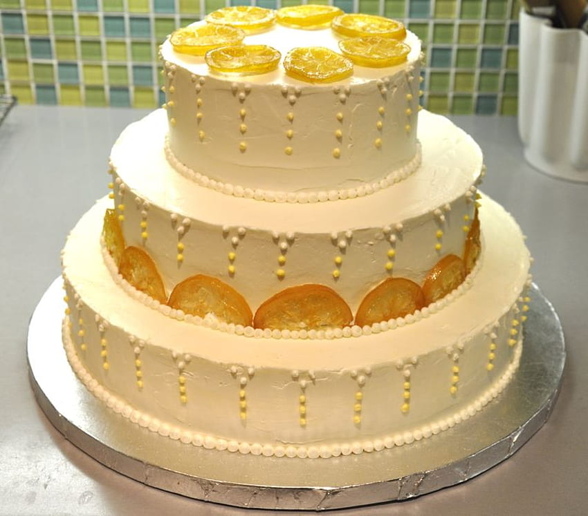 Gâteau au citron, doux, blanc, délicieux, nourriture, gâteau, citron, jaune, fruit, crème Fond d'écran HD