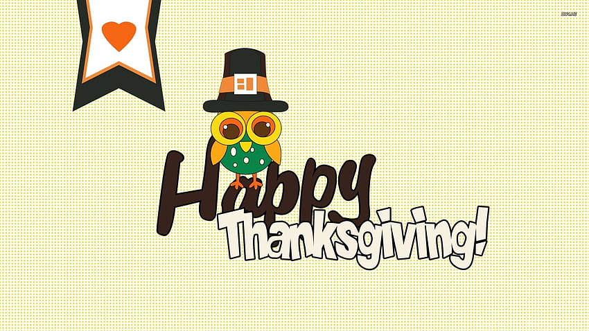 Cute Owl Wishing You Happy Thanksgiving Holiday HD wallpaper