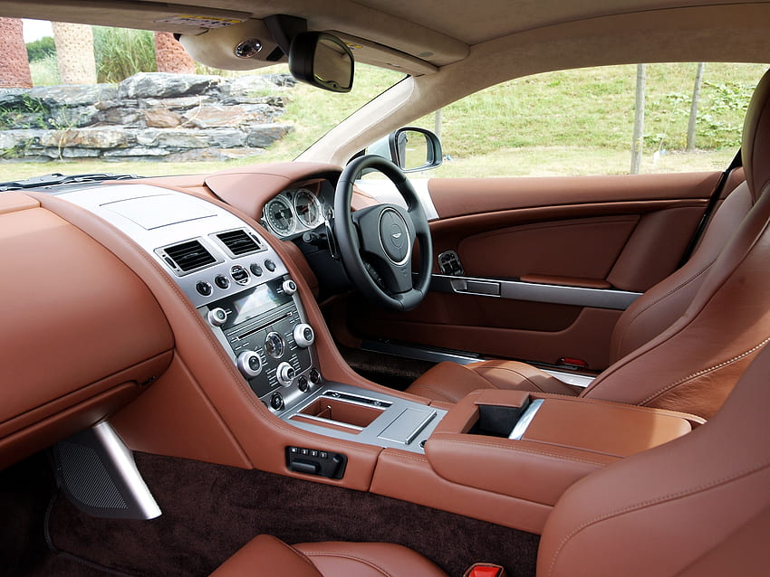 Interieur, Aston Martin, Autos, Braun, Lenkrad, Ruder, Salon, Tachometer, Db9, 2010, Leder, Haut HD-Hintergrundbild