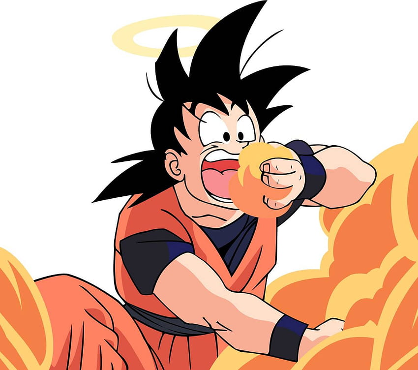 Goku comiendo, Goku sonriendo fondo de pantalla
