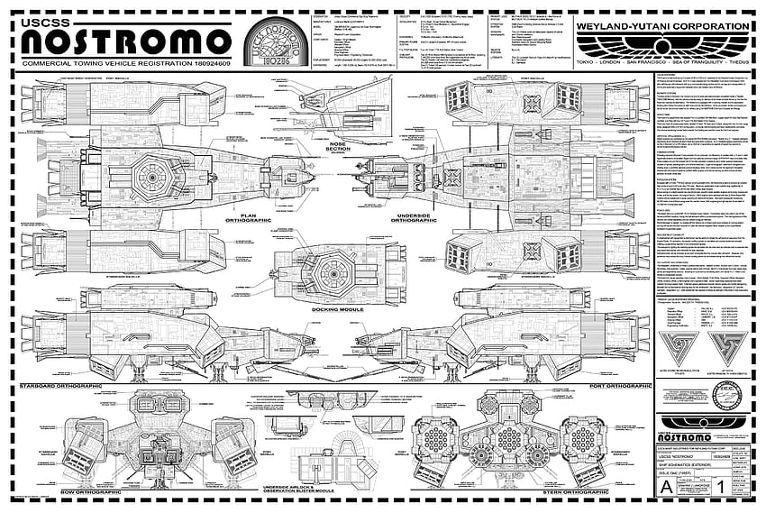 USCSS Nostromo Commercial Towing Vehicle (CM 88B 'BISON' Juggernaut M Class Starfreighter) (3000 × 2007): ALIEN : StarshipPorn HD wallpaper