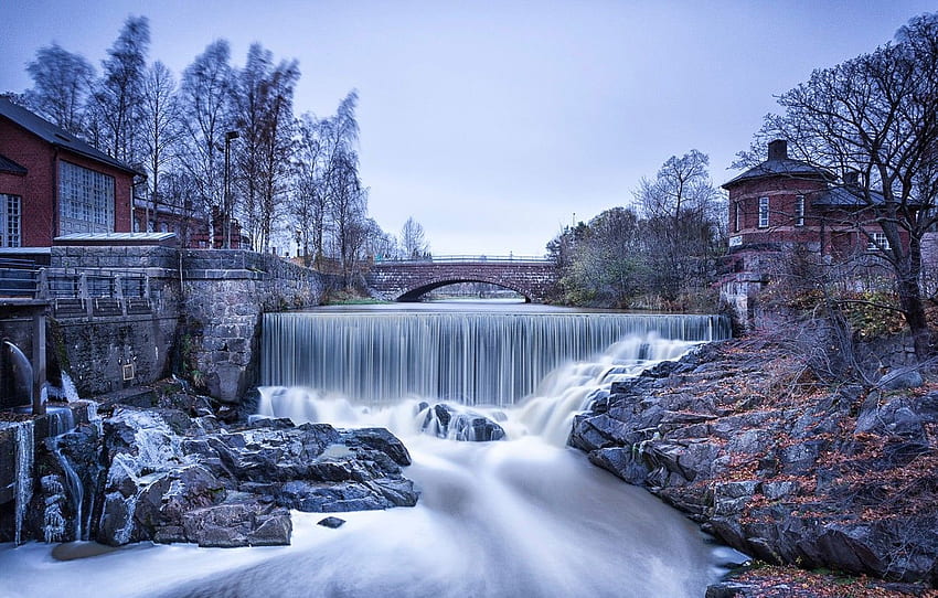 Park, Finland, Helsinki, Vanhankaupunginlahti, the rapids of the old town, The old town on for , section природа HD wallpaper