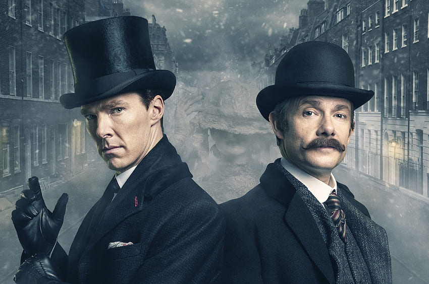Benedict Cumberbatch y Martin man Sherlock Holmes Chromebook Pixel, y fondo de pantalla