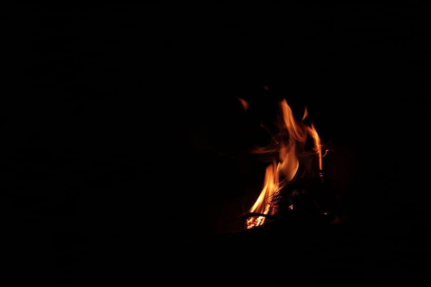Fire, Bonfire, Dark, Flame HD wallpaper