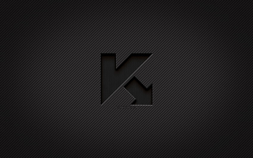Kaspersky carbon logo, , grunge art, carbon background, creative, Kaspersky black logo, brands, Kaspersky logo, Kaspersky HD wallpaper