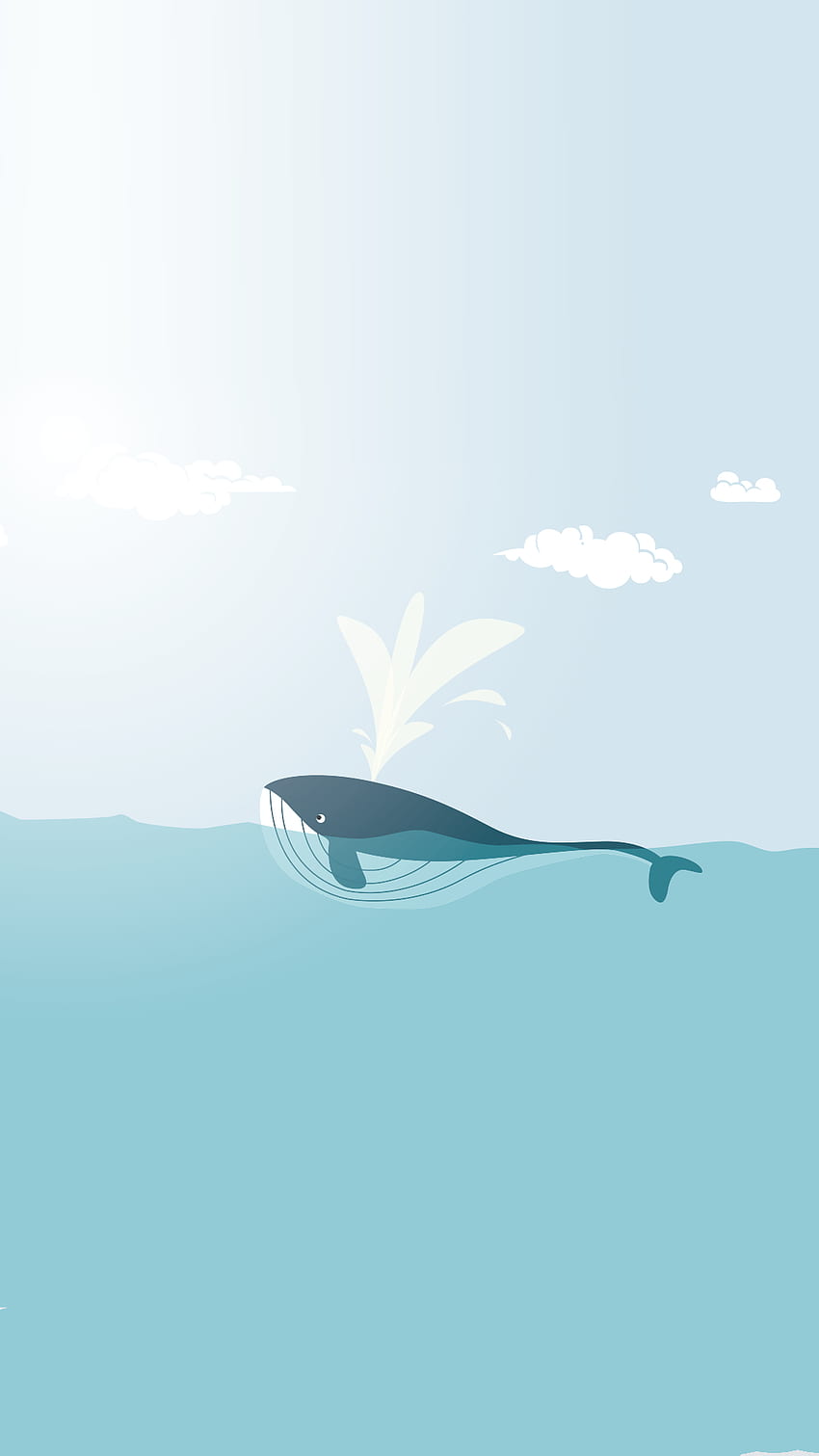 Minimal iPhone ❤ Happy whale. n. Pinte, Cartoon Whale HD phone wallpaper