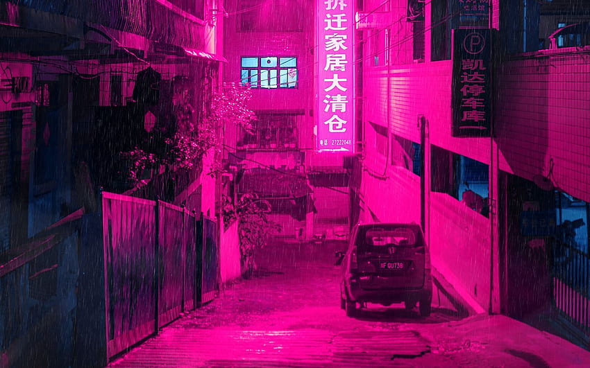 Street, neon, rain, light, night 16:10 background, Neon Alley HD wallpaper  | Pxfuel