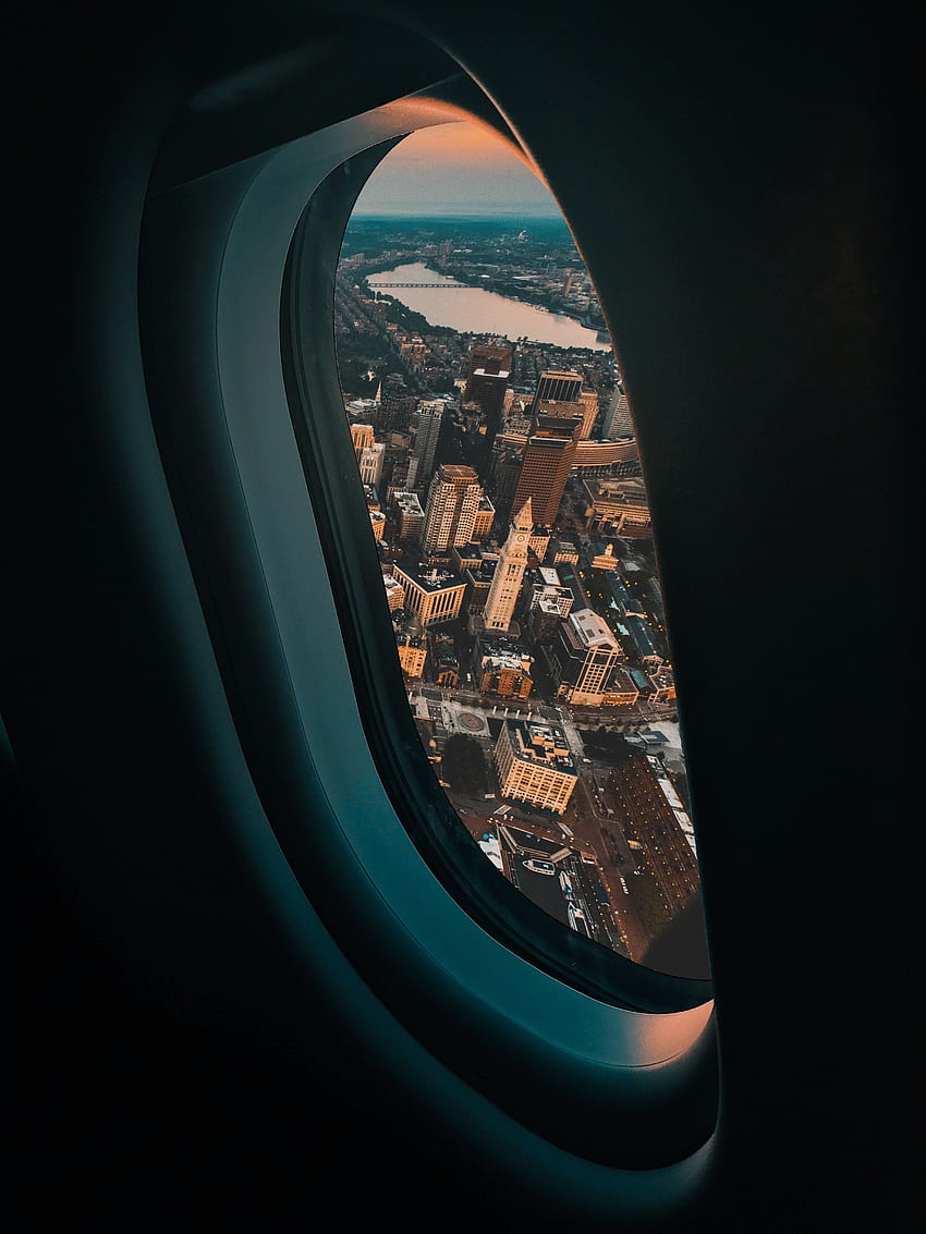 City, , , Window, Porthole, Plane, Airplane HD phone wallpaper