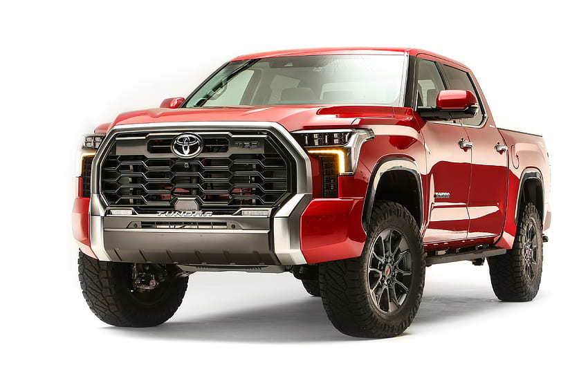 2021, Toyota Tundra Lifted concept, изглед отпред, екстериор, нова червена Tundra, настройка на Toyota Tundra, японски автомобили, Toyota HD тапет