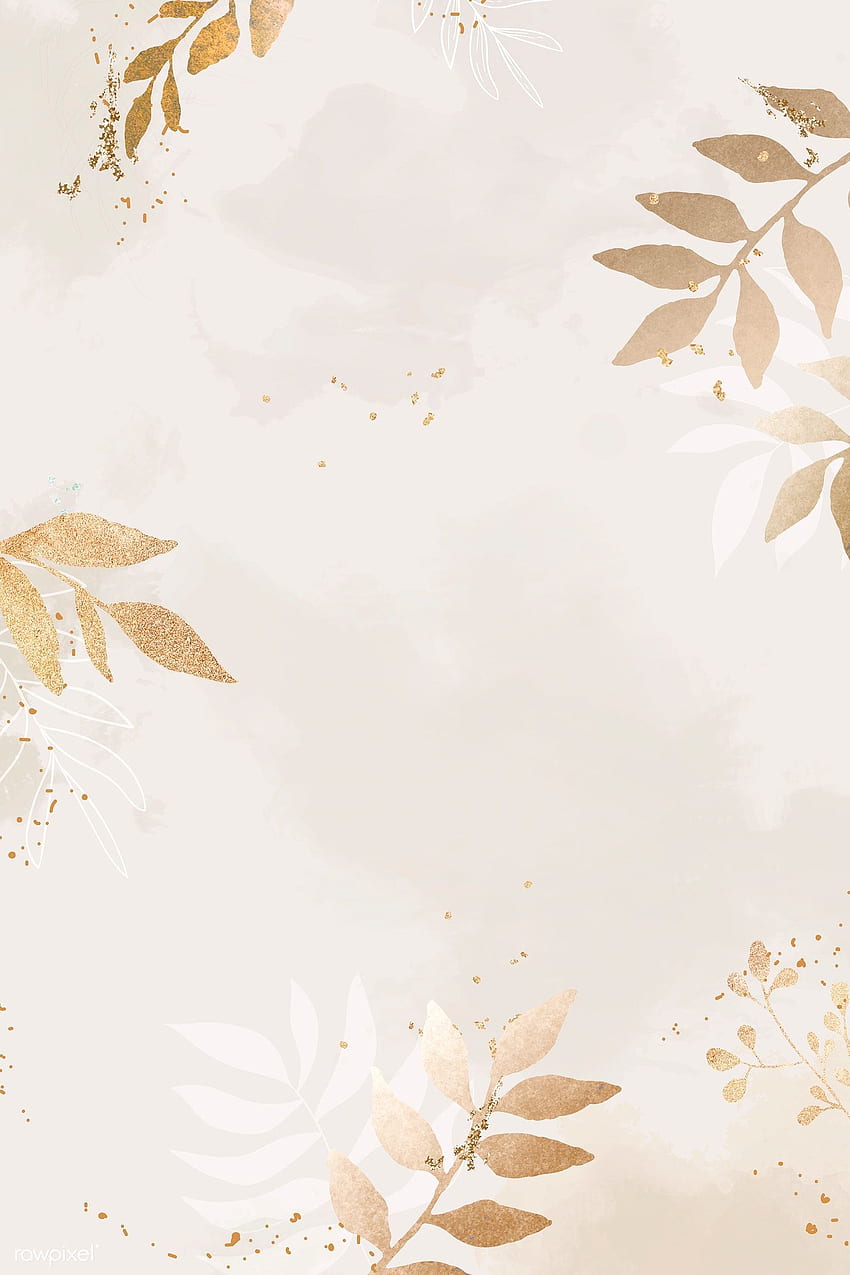 Premium-Vektor von Weihnachten gemustert auf beigem Hintergrundvektor. Blumenhintergrund, Goldhintergrund, Pastellhintergrund HD-Handy-Hintergrundbild