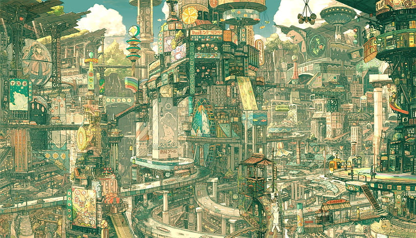 Paisaje urbano de anime, paisaje de naruto fondo de pantalla | Pxfuel