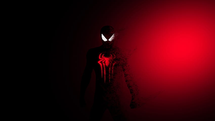 Spider-Man, Spider-Man: daleko od domu, ciemnoczerwony, efekt blaknięcia, sztuka, tablet, laptop, , tło, 21832, Spider-Man 1366x768 Tapeta HD