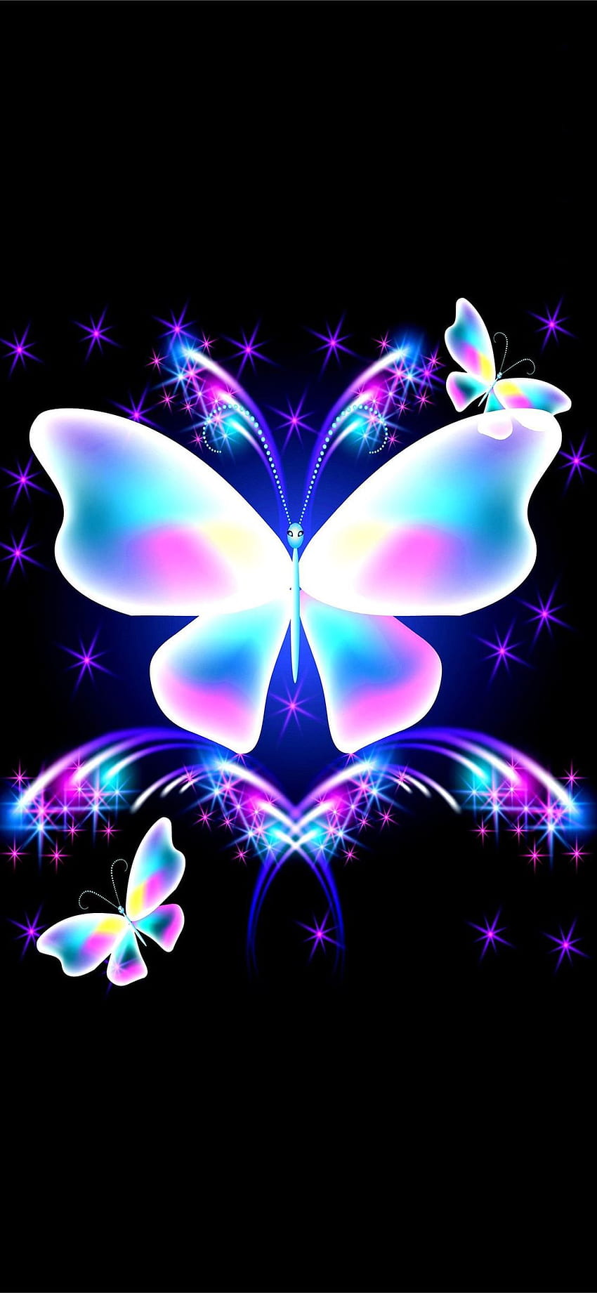 미적 보라색 나비, 보라색 나비 iPhone HD 전화 배경 화면