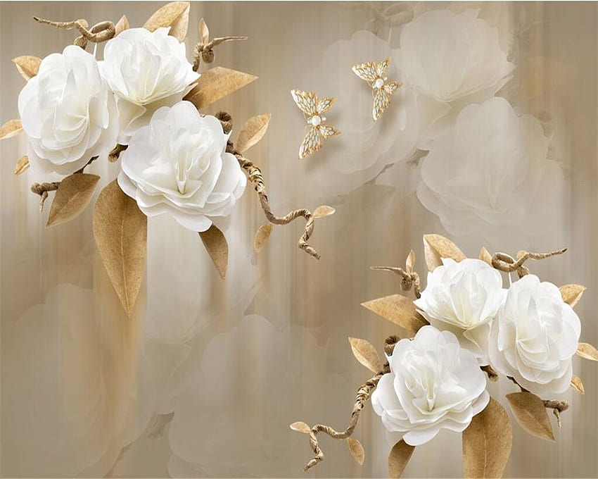 Beibehang Custom oil painting wind brown elegant, Elegant Floral HD wallpaper