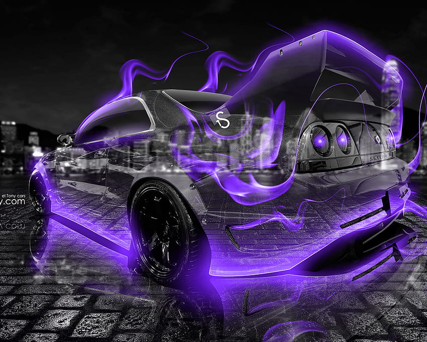 Nissan Skyline GTR R33 Violet Fire Crystal Car 2013 от [] за вашия мобилен телефон и таблет. Разгледайте Skyline Car. Gtr R35 , Nissan, Purple Nissan Skyline HD тапет