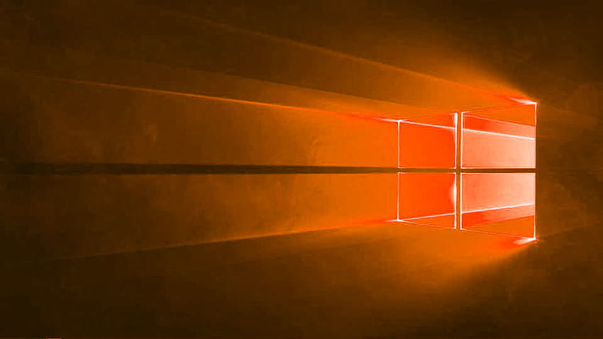 Оранжев Windows 10, оранжево лого на Windows HD тапет