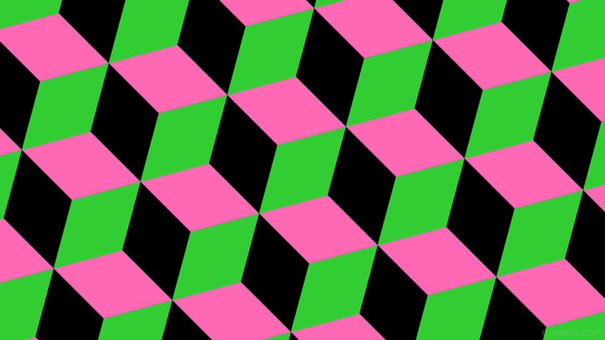 그린 핑크 블랙 3d 큐브 라임 그린 핫 핑크 HD 월페이퍼