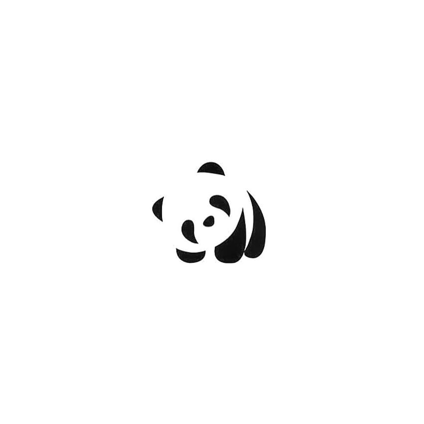 Panda minimo. design del logo. Tatuaggio panda, disegno panda, panda minimalista Sfondo del telefono HD
