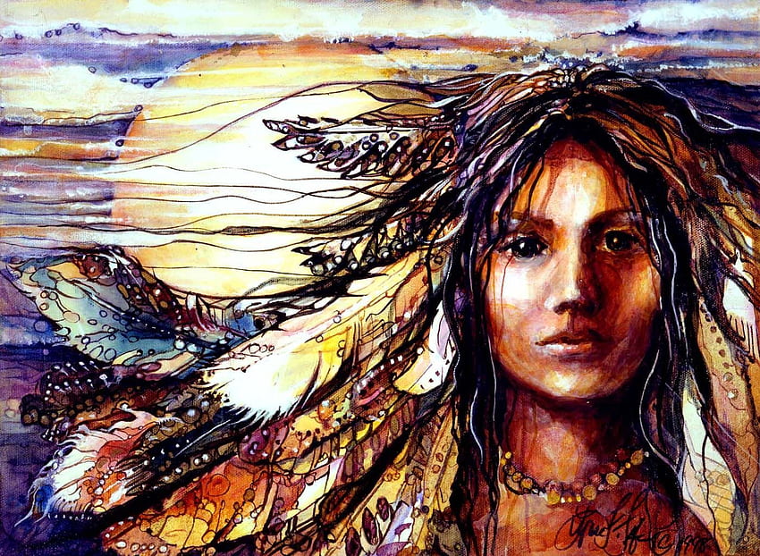 Dina sur Dream Catchers / Native American Art & ry. Art amérindien, Peintures indiennes, Art amérindien, Femmes autochtones Fond d'écran HD
