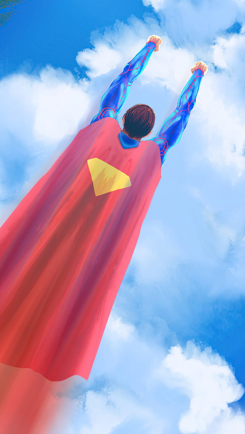 Superman volant Art numérique Ultra , Superman volant Fond d'écran de téléphone HD