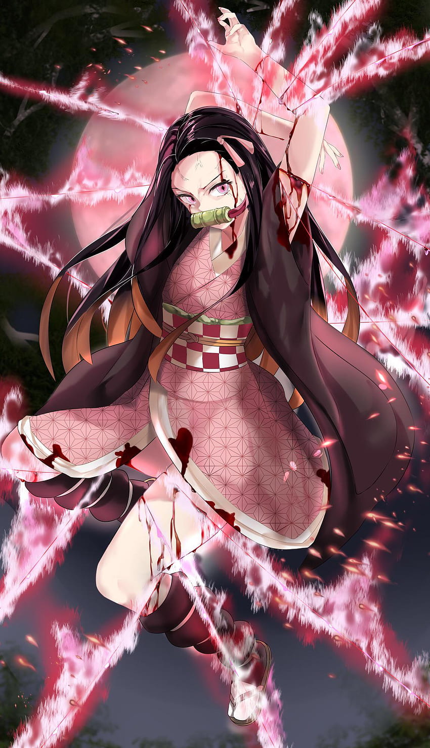 禰豆子の鬼の姿。 Nezuko - For My Anime, Blood Demon HD電話の壁紙