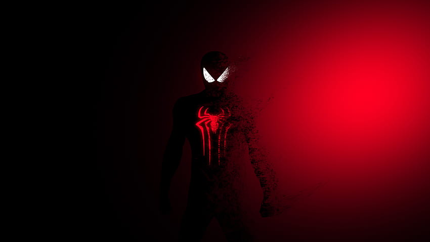 Spider-man, Spider-Man: Far From Home, dark-red, fade effect, art HD wallpaper
