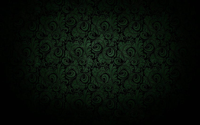 Verde fiore curvo nero scuro - Alta qualità, verde vintage Sfondo HD