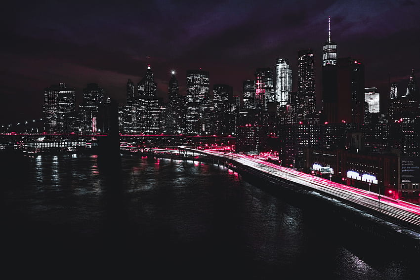 Kota, Malam, Amerika Serikat, Pencakar langit, Amerika Serikat, New York Wallpaper HD