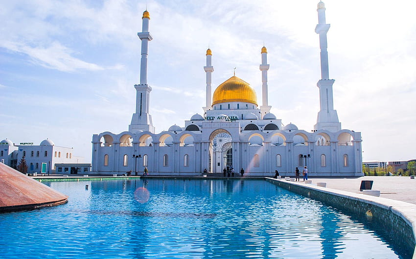 Cities, Mosque, Kazakhstan, Astana, Minaret HD wallpaper