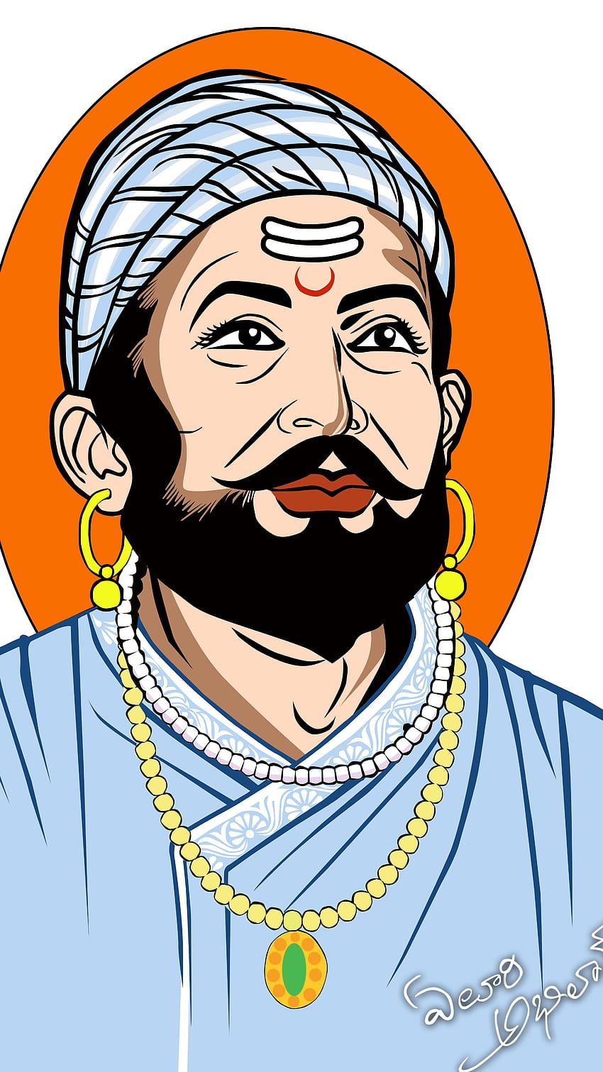 Man wearing yellow top illustration Chhatrapati Shivaji Maharaj Maratha  Empire Maharashtra Mughal Empire others king india moustache png   PNGWing