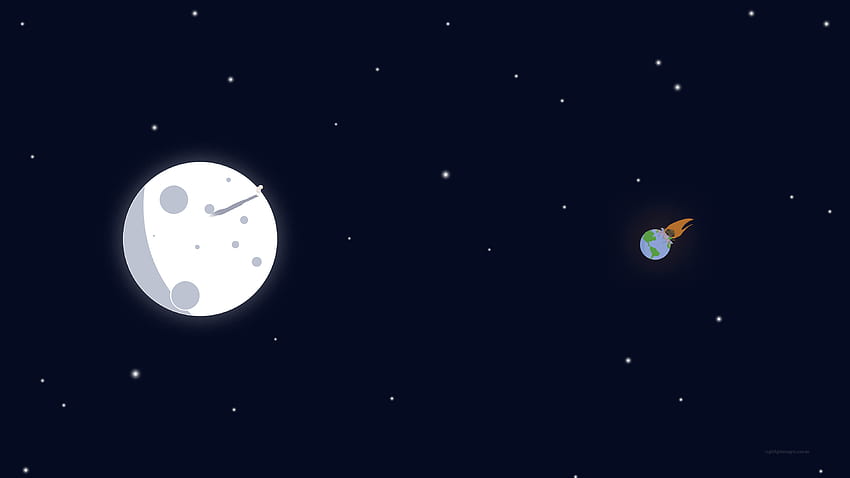 Arte minimalista de la luna y la tierra del espacio, minimalista, y , minimalista fondo de pantalla