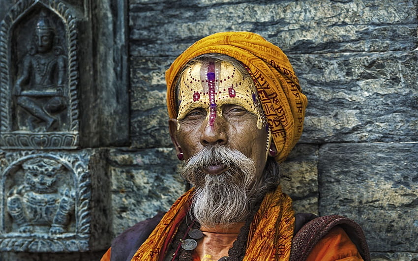 ascetic, male, yogi, india, sadhu for HD wallpaper